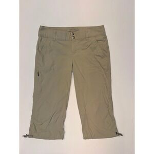Columbia Omni-Shield Womens 8 Hiking Capri Pants Tan Khaki Outdoor Crop Bungee